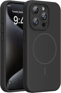 Miracase Magnetic for iPhone 15 Pro Case, [Soft Anti-Scratch Microfiber Lining], Magnetic for MagSafe, Liquid Silicone Shockproof Drop Protection Phone Case for 15 Pro, Black