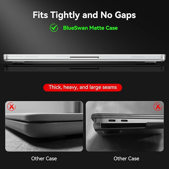 BlueSwan for MacBook Air 13 inch Case, M5 M4 M3 M2 2026-2022 A3449 A3240 A3113 A2681, 100% Match Official Color, Scratch Resistant, Easy to Snap on, Air 13.6 Hard Shell Protective Laptop Cover