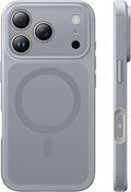 TAURI for iPhone 17 Pro Case, Compatible with MagSafe, (Full Camera Protection) Camera Control Cover Solid-Color Matte Magnetic Phone Case for 17 Pro 6.3", Grey