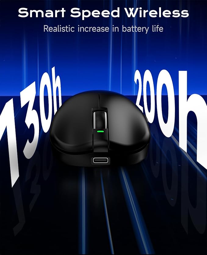 VGN Dragonfly F1 Pro Max Wireless Gaming Mouse, 130h Playtime Long Endurance, 55g Lightweight, PAW3395 26K DPI Flagship Sensor, 4000Hz Polling Rate Supported, Low Latency Esports Peripherals, Black