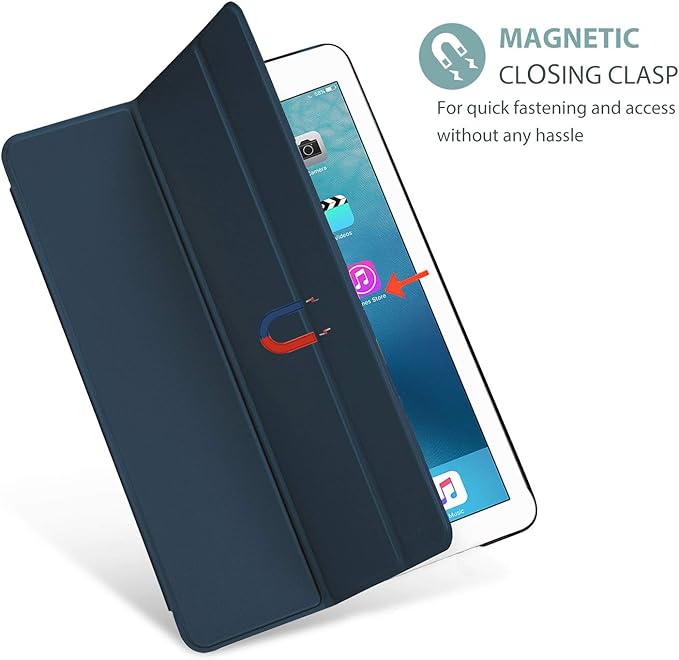 ProCase Smart Case for iPad Pro 9.7 Inch 2016, Ultra Slim Lightweight Stand Smart Case Shell with Translucent Frosted Back Cover for iPad Pro 9.7 Inch (A1673 A1674 A1675) -Navy