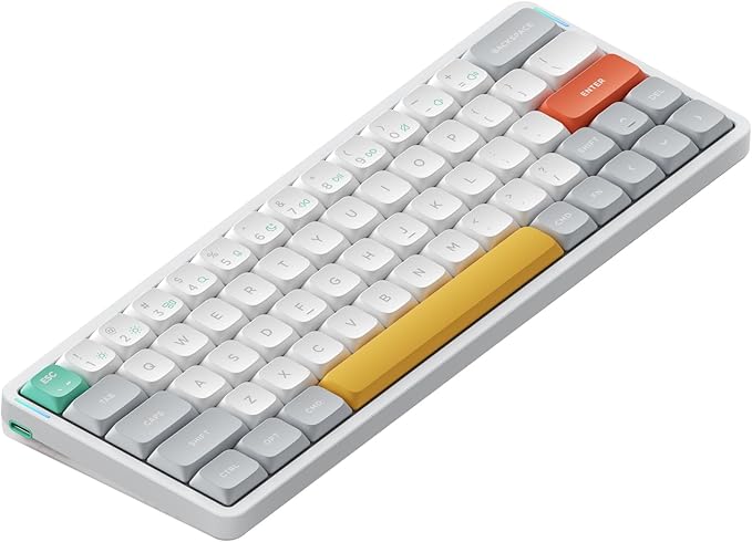 nuphy Air60 V2 Portable Wireless Keyboard 60% Low Profile Mechanical Keyboard Support QMK/VIA Compatible with Windows/mac OS/Linux Supports Bluetooth 5.1/2.4GHz/USB-C White - Gateron Cowberrry Switch