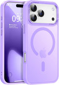 Newfuture Magnetic for iPhone 17 Pro Max Case [Compatible with Magsafe] [Military Grade Drop Protection] Translucent Matte Anti-Scratch Shockproof Protective Phone Cover 6.9 Inch, Lilac Purple