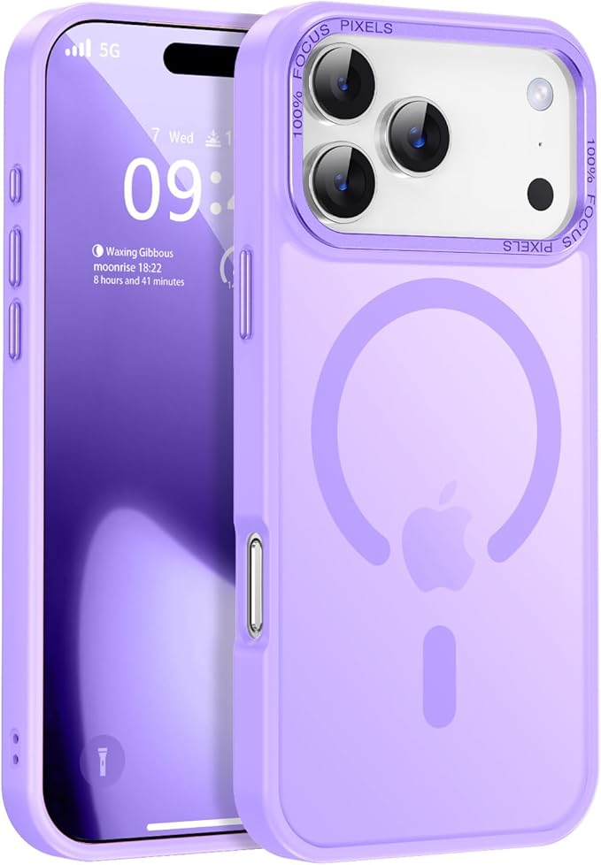 Newfuture Magnetic for iPhone 17 Pro Case [Compatible with Magsafe] [Military Grade Drop Protection] Translucent Matte Anti-Scratch Shockproof Protective Phone Cover 6.3 Inch, Lilac Purple