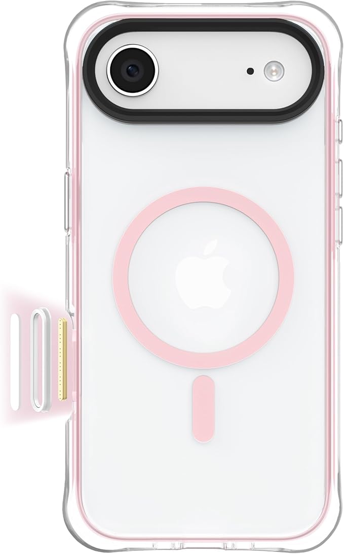 ORNARTO Air Case for iPhone Air Clear | Military-Grade Drop Protection | Camera Control Button | Compatible with MagSafe | Built-in Air Phone Cover - Pink
