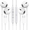 USB C Headphones for iPhone 17 16 15, Type C Earphones with Mic & Remote Control Noise Cancelling, Wired Ear Buds USB-C HiFi Bass Earphones for iPhone 17/16/15 Pro Max, for iPad Pro, Most USB C Jack
