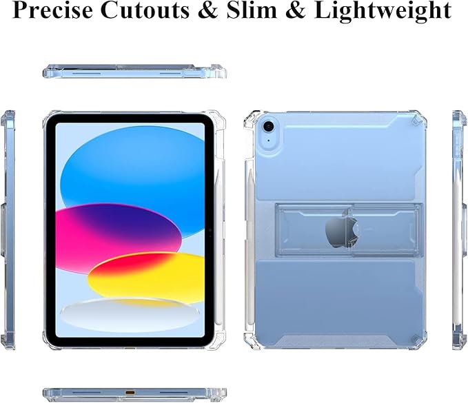 Clear Case for iPad Air 3 (3rd Gen) 10.5 inch (2019) & iPad Pro 10.5" 2017 Case with Pencil Holder & Kickstand Thin Lightweight Anti-Slip Soft TPU Back Transparent Shockproof Cover, Clear