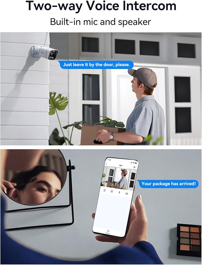 FOSCAM 4K 8MP Security Cameras Wireless Outdoor, 5GHz&2.4GHz WiFi Surveillance Camera for Home Security Outside, 120° FoV, 20x Zoom, AI Detect Human/Vehicle (8MP WiFi Cam(2pack))