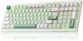 Aula Keyboard, Wireless Gaming Keyboard Bluetooth Computer Keyboards Creamy Color Cute Fun Quiet Keyboard with Number Pad Light Up RGB Backlit Tri-Mode BT/2.4GHz/USB-C - K99 Green