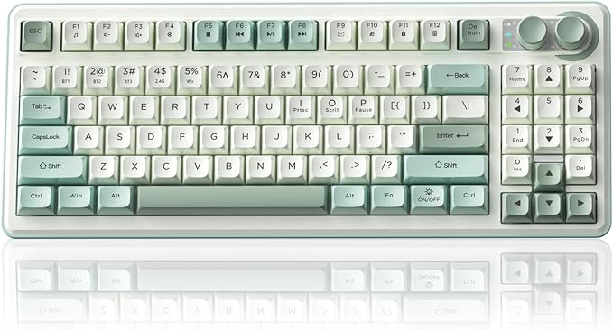 CORBOBO SOLAKAKA SK90-75% Wireless Keyboard, Cute Creamy Gaming Keyboard with Number Pad, Tri-Mode BT5.0/2.4G/USB-C, Media Knob, RGB Backlit, Quiet Keys Silent Office Keyboards for PC MAC