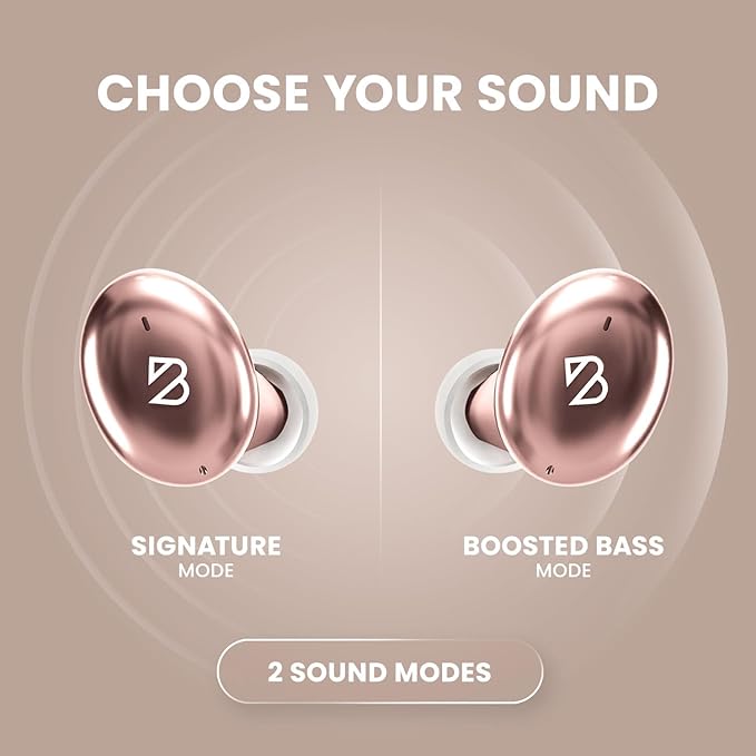 Back Bay Audio Tempo 30 Wireless Earbuds for Small Ears - Award-Winning Sound, Sweatproof Bluetooth Earbuds, Tech Fitness Gifts for Men, Comfortable Bluetooth Ear Buds for Women - Rose Gold