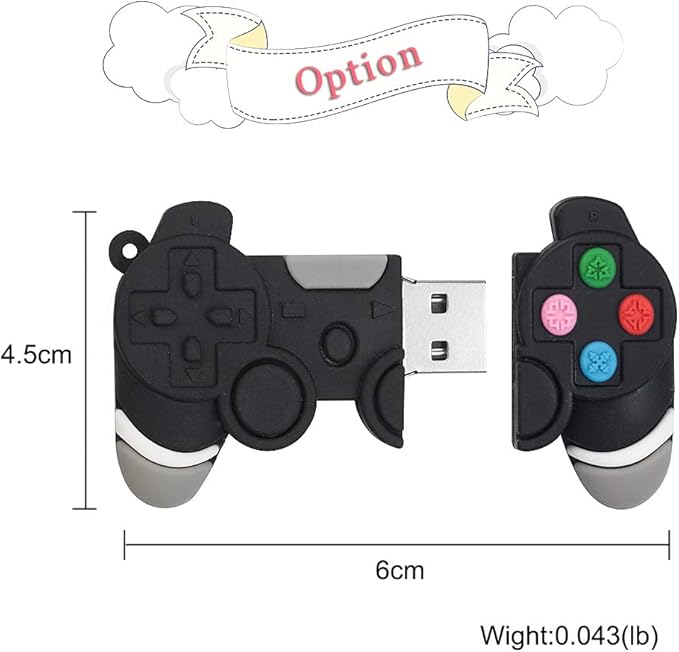 Cute USB Flash Drive 32GB Gamepad Thumb Drive Funny Memory Stick Zip Drive for Kids Students Gift Pendrive