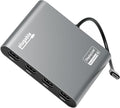 Plugable USB C to Quad HDMI 4K Adapter with 100W PD Pass-Though Power Delivery for Windows, Mac M1/M2/M3/M4, Thunderbolt, and USB-C Laptops | TAA, DisplayLink Pro, Driver Required (USBC-7400H4)