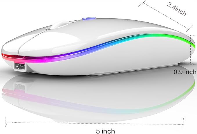 PEIBO Bluetooth Wireless Mouse for Laptop mac MacBook ipad MacBook air MacBook pro pc Desktop Computer Windows Chromebook Notebook (White White)