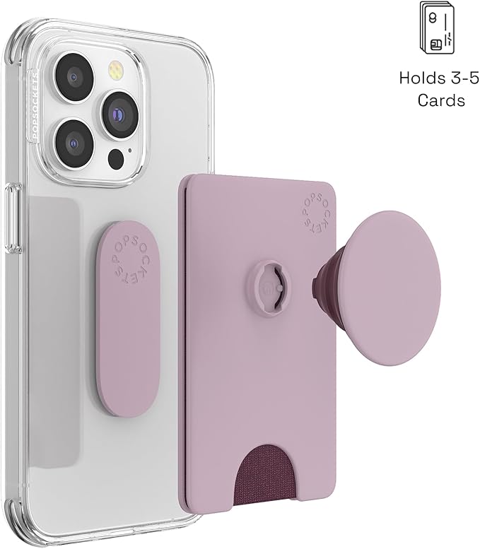 PopSockets Adhesive Phone Wallet and Card Holder with Grip, Light Pink - Blush Pink