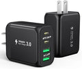 40W USB C Charger Block, 2-Pack 4-Port Fast Charging Block Power Adapter, Dual PD & QC Type-C Multiport Wall Charger for iPhone 17 16 15 14 13 12 11 Pro Max, Samsung, Tablets
