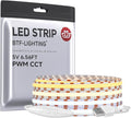 BTF-LIGHTING FCOB COB FOB LED Strip Lights 5V USB CCT 6.56FT 1280LEDs Tunable 2700K/4000K/6500K 10mm Width Dimmable 90+High CRI Flexible High Density for TV Backlight PC Bedroom Kitchen Home DIY Decor