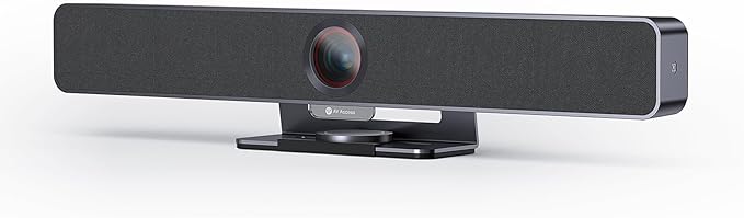 AV Access Conference Room Camera, Cascaded Up to 3 Mics for Large Room, 120° FOV 4K Webcam with 4 Microphones, Auto Framing, Speaker Tracking, Video Bar with 3.5mm Audio Out Dual Stereo Speakers