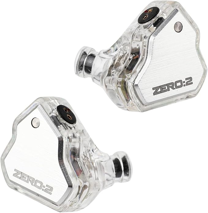 Linsoul 7Hz x Crinacle Zero:2 in Ear Monitor, Updated 10mm Dynamic Driver IEM, Wired Earbuds Earphones, Gaming Earbuds, with OFC IEM Cable for Musician (Without MIC, Silver)