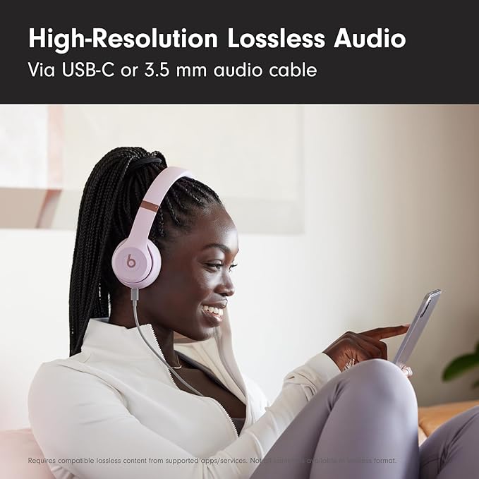 Beats Solo 4 Wireless Headphones with 20W Power Adapter - Cloud Pink