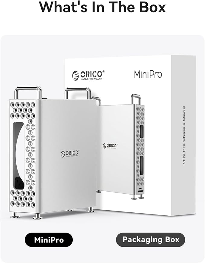 ORICO MiniPro Aluminum Stand for Mac mini M4/M4 Pro, Vertical Mount Holder Case, Durable Mini PC Accessories for Mac mini M4 (MS10)