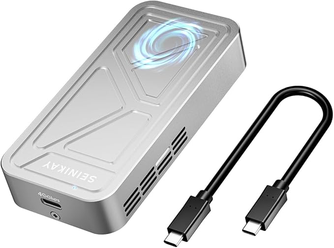 40Gbps M.2 NVME Enclosure with Cooling Fan,USB 4 NVMe Enclosure,Compatible with Thunderbolt 4/3/USB3.2/3.1/3.0/2.0