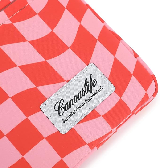 canvaslife Laptop Sleeve 15 Inch 15 Case and 15.6 Laptop Bag (Pink Check)