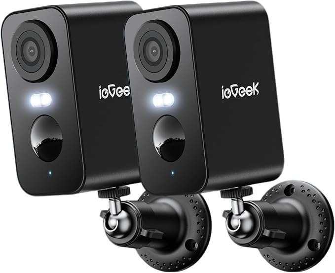 ieGeek Security Cameras Wireless Outdoor 2-Pack, 2K WiFi Surveillance Camera for Home Security, Battery Powered Security Cameras with Siren & Spotlight, AI Detection, IP65 Waterproof, Works with Alexa