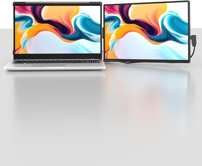 Dopesplay Laptop Screen Extender, 14" FHD 1200P IPS External Portable Monitor for Laptop, Plug & Play Dual Screen Monitor for 14"-17" Laptops, Compatible with Mac, Wins, Chrome, Android, Dex