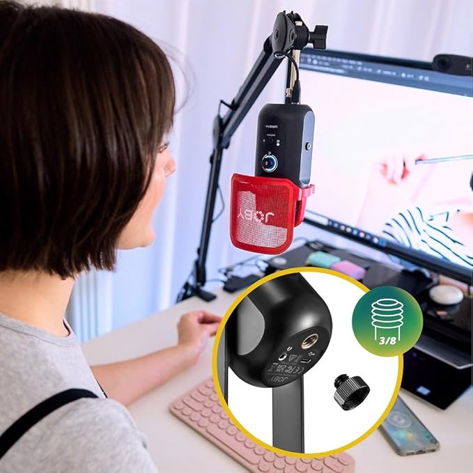 Joby Wavo POD USB Condenser PC Microphone for Streaming, Podcasting, Mute and Gain Controls, Live Monitoring, Plug & Play for PC and Mac, ASMR Microphone, Condenser Microphones