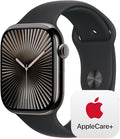 Apple Watch Series 10 [GPS + Cellular 46mm] with Slate Titanium Case with Black Sport Band - M/L. Fitness Tracker, ECG App, Always-On Retina Display, Water Resistant with AppleCare+ (2 Years)