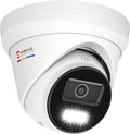 Anpviz 4K PoE IP Camera Outdoor, 8MP Smart Dual Light Turret Camera, Human/Vehicle Detection, 2.8mm Lens Wide Angle, Full Metal Housing, Built-in Mic, 120dB WDR, IP67, No Adapter, IPC-D3083WD-S