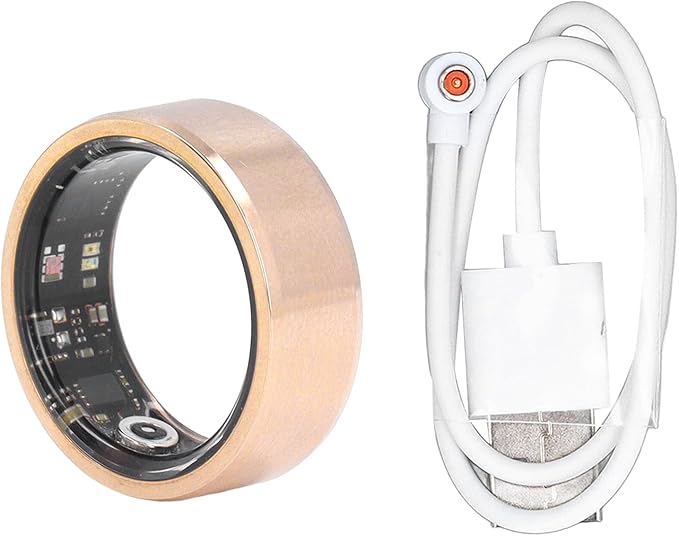 Smart Ring Fitness Tracker for Women & Men, IP68 Waterproof Wearable Health Tracker Ring with Sleep Monitoring Step Counting Camera Control Heart Rate Body Temperature