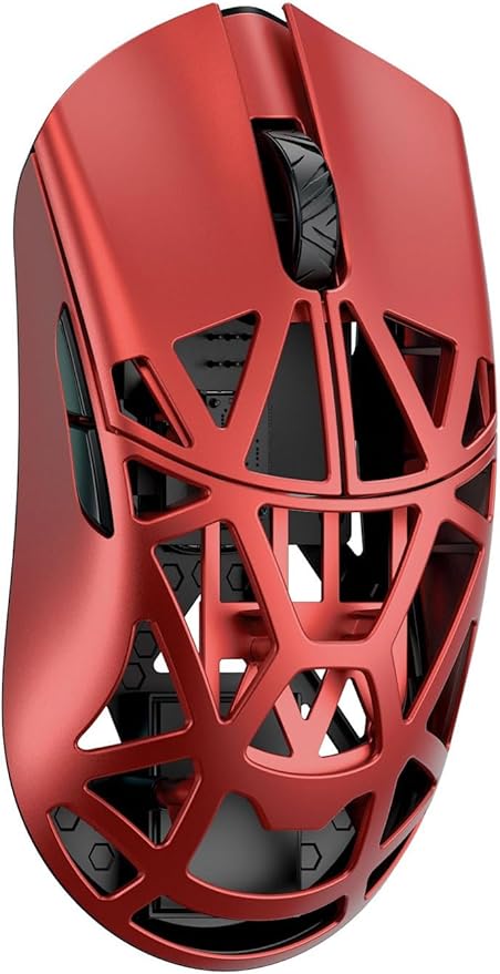 MK x WLMOUSE Beast X Pro Wireless 8K Mouse with Solid Sides (OM Optical, Red)