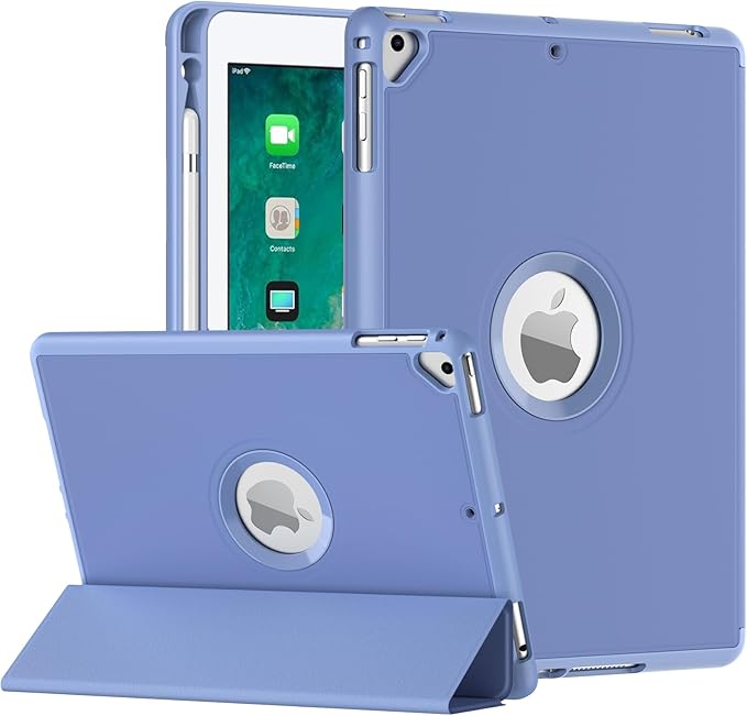 MoKo Case for iPad 6th/5th Generation (2018/2017Model, 9.7 Inch) with Apple Pen Holder, Slim Hollow Logo Smart Cover for iPad 9.7", Also Fit iPad Pro 9.7/Air 2/Air, Auto Wake/Sleep, Purple Lavender