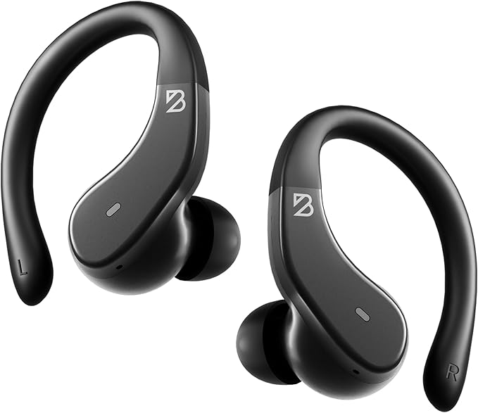 Back Bay Audio - Runner Wireless Earbuds for Running, Workout Wrap Around Earbuds Bluetooth Headphones for Sports, Around The Ear Wireless Bluetooth Running Headphones, Hook Over Earphones Earhooks