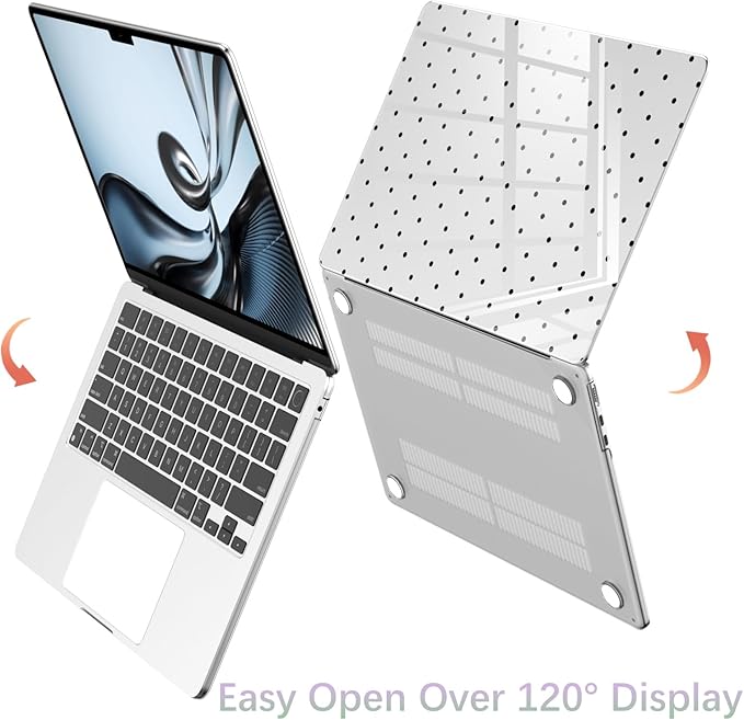 Compatible with MacBook Pro 16 inch Case M5 M4 M3 M2 M1 Pro/Max 2026-2021 A3429 A3428 A3403 A3186 A2991 A2780 A2485, Cute Black Polka Dot Protective Hard Shell Clear Cover