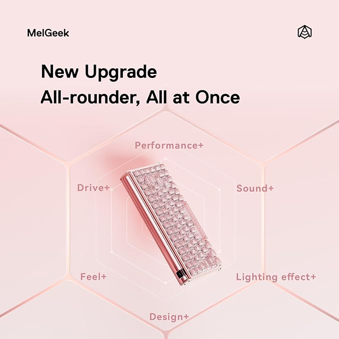 MelGeek MADE84 Ultra+ Wired Gaming Keyboard, Magnetic Keyboard with Hall Effect, 75% Compact Rapid Trigger, Hot-Swappable, RGB Snap Tap & Adjustable Actuation, HIVE Custom, Aluminum Case-Jelly Pink