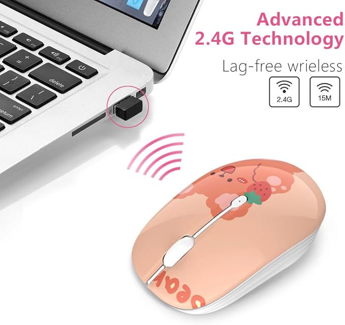 JUHOO Wireless Mouse with Nano Receiver for PC, Laptop, Notebook, Computer, MacBook, Less Noise, Portable Mobile Optical Mice