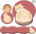 3-in-1 Cute Mouse Pad and Keyboard Wrist Rest Support, [ 20% Larger] Anime Kawaii Gel Wrist Rest with Non-Slip PU Base, Ergonomic Mouse Pad with Coaster,Pain Relief,Game Work Study Home Office-Cat