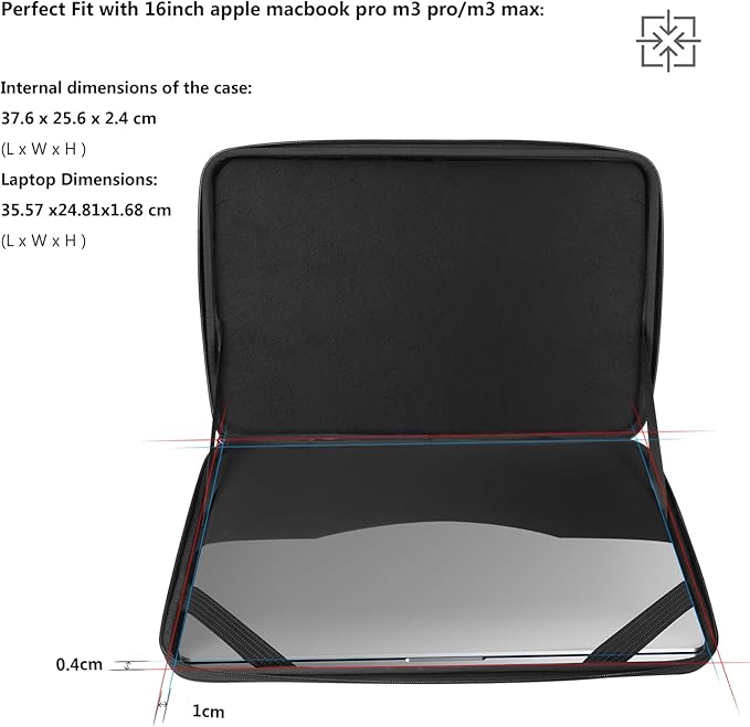 Smatree Hard Shell Laptop Sleeve for 16 inch DELL Alienware m16 R2, for 15.6 inch ASUS ExpertBook B2 B2502C/B2 Flip B2502F, for ASUS Chromebook CX1 CX1500, for ACER TravelMate P2, for Nitro 5 Case