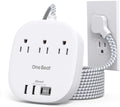 22.5W/4.5A Travel Power Strip with Surge Protector, 3 Outlets with 4 USB Ports (2 USB C), Flat Plug Extension Cord 6 Feet, Desktop USB Charging Station for Home, Office, College Dorm Essentials