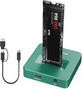 ACASIS NVME to USB Docking Station, Aluminium Alloy Housing Fast Heat Dissipation, M.2 to USB Adapter 10Gbps, NVME SSD Reader Adapter Support M.2 (M Key) NVMe SSD and (B+M Key) (Green)