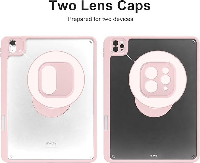 Case for iPad Air 13 Inch M4/M3/M2 2026/2025/2024, iPad Pro 12.9 Inch 6th/5th Gen. 2022/2021 with Pencil Holder, Vertical Stand, Detachable Magnetic Trifold Stand Case,Auto Wake/Sleep, Pink
