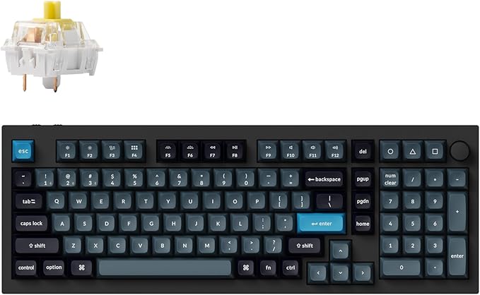 Keychron Q5 Pro Wireless QMK/VIA Mechanical Keyboard, 96% Layout Programmable Knob Full Aluminum Double-Gasket Design, Hot-swappable K Pro Banana Switch for Mac Windows Linux - Black