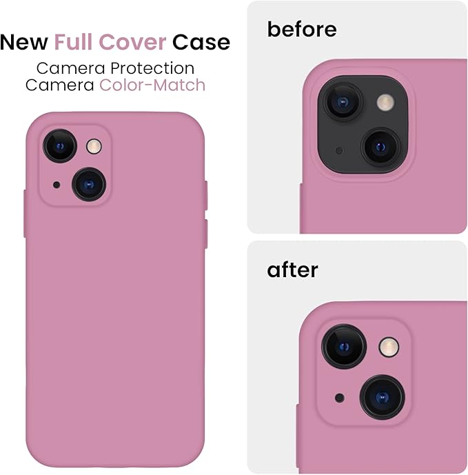 FireNova Designed for iPhone 13 Case, Silicone Upgraded [Camera Protection] Phone Case, Soft Anti-Scratch Microfiber Lining Inside, 6.1 inch, Lilac Purple