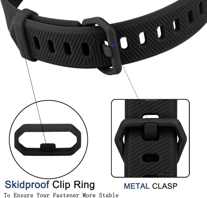 Tobfit 4 Pack Bands Compatible with Fitbit Alta/Alta HR Bands, Soft Sport Silicone Replacement Wristbands for Women Men (Small, Black/Blue/Gray/White)