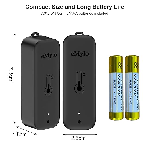 WiFi Thermometer, Humidity Meter with Smart Alert, Data Storage and Calibration, Temperature and Humidity Monitor for Bedroom, Baby Room, Warehouse, Cellar, Greenhouse, Black 2 Pack