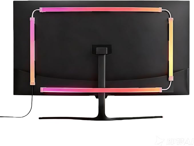 RGB Monitor Backlight for 34 Inch Ultrawide Monitors (21:9), Screen Sync Ambient Lighting Kit with Dual USB Power, Music Mode, Dynamic Gaming Lights for Curved Screens (4 Sides - 34 inch)