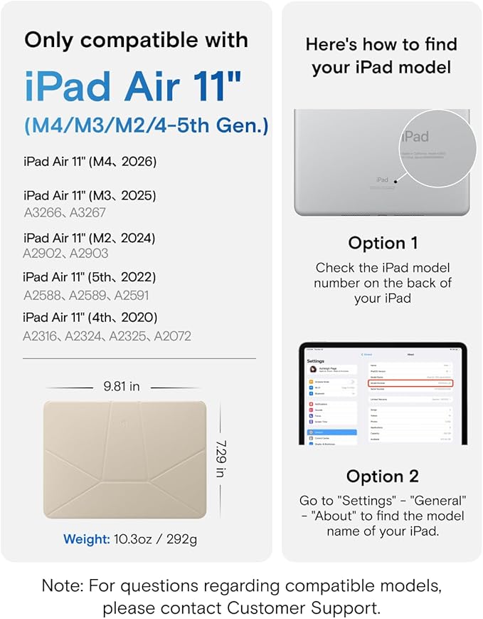 MOFT Dynamic Folio Case for iPad Air 11" (M4 2026 / M3 2025 / M2 2024) & iPad Air 10.9-inch 5th 4th Generation 2022 2020, Slim Magnetic Stand Case with 20+ Viewing Angles,Beach White x Terracotta